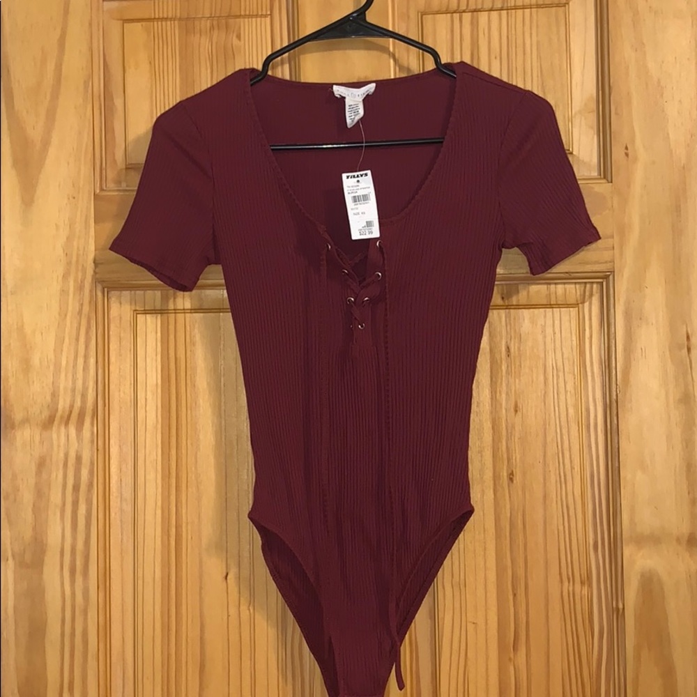 Tilly’s ribbed lace-up bodysuit